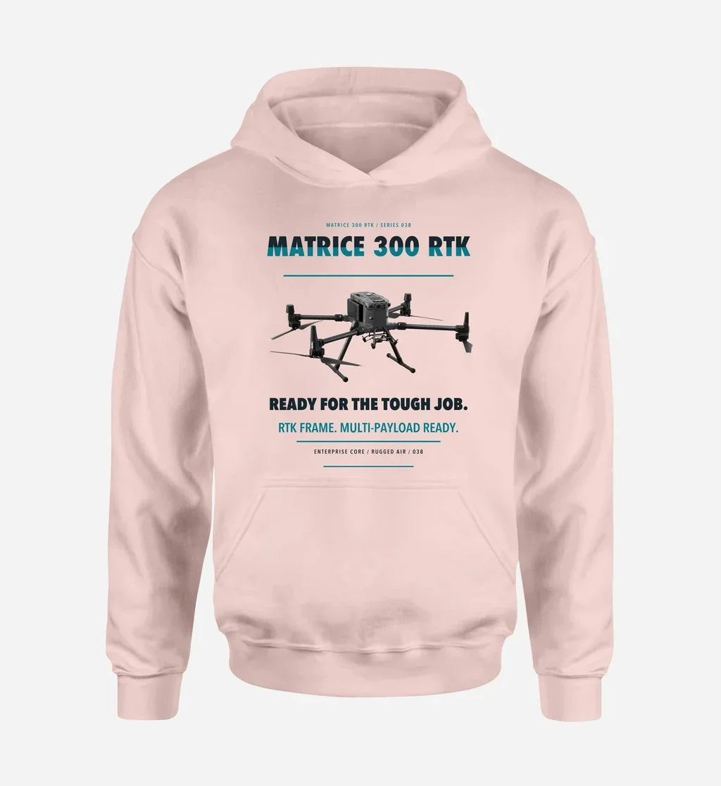 DJI Matrice 300 RTK design on pink hoodie single side