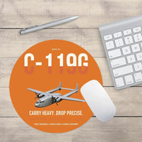 Thumbnail for C-119G Flying Boxcar design on orange round mouse pad