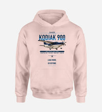 Thumbnail for Daher Kodiak 900 design on pink double-side hoodie, single-side print
