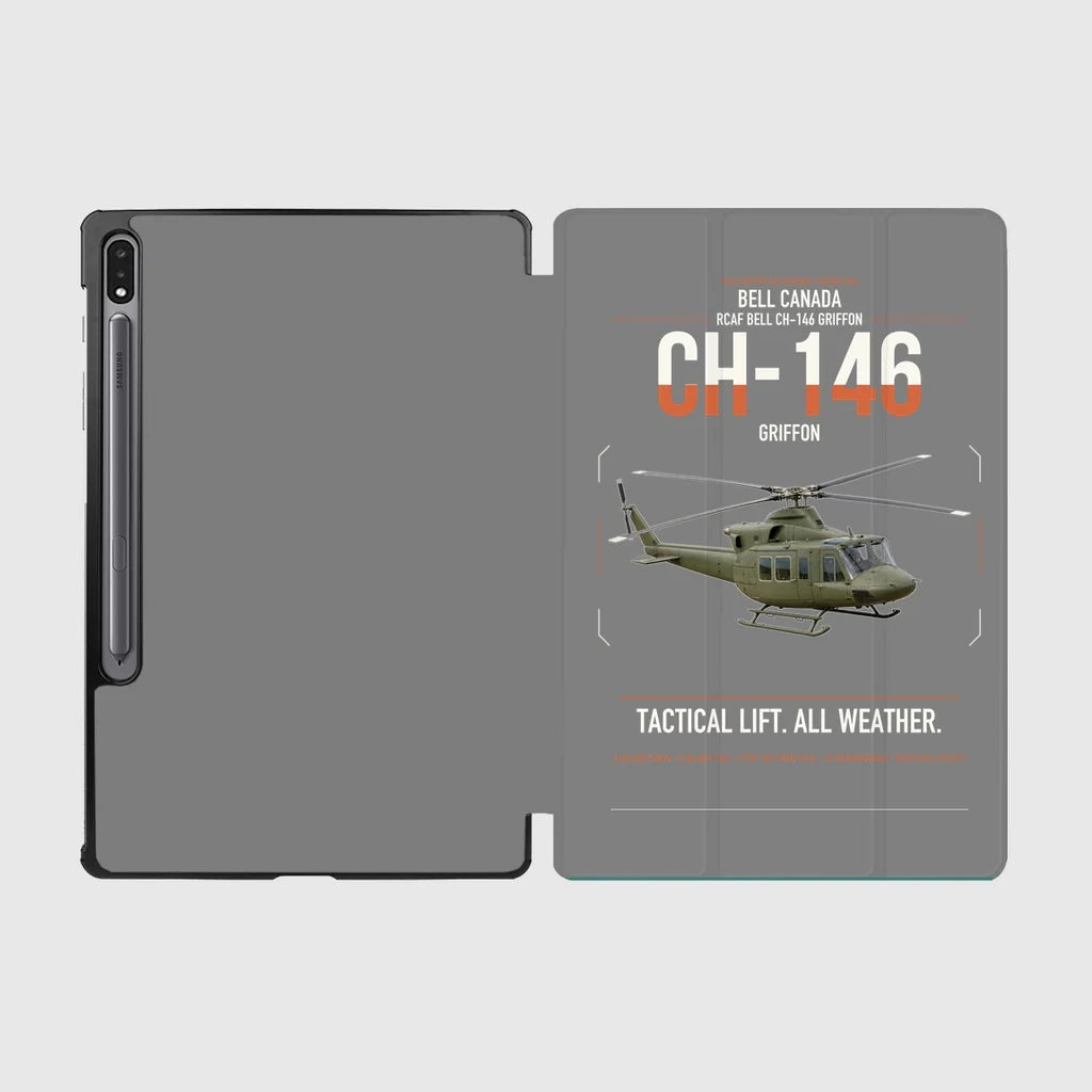 Bell Canada CH-146 Griffon design on gray samsung tablet tablet case