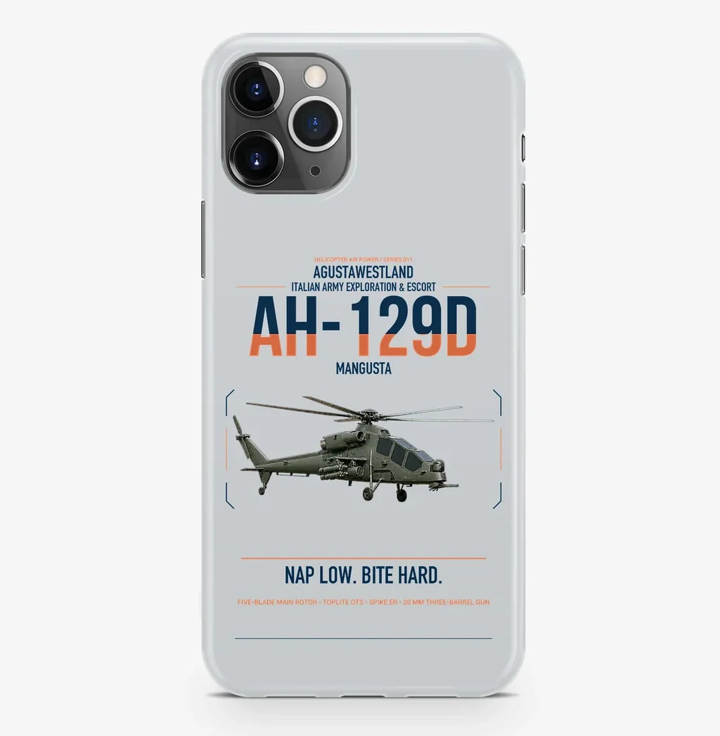 AgustaWestland AH-129D Mangusta design on light gray magsafe iphone case, for iPhone Pro Max