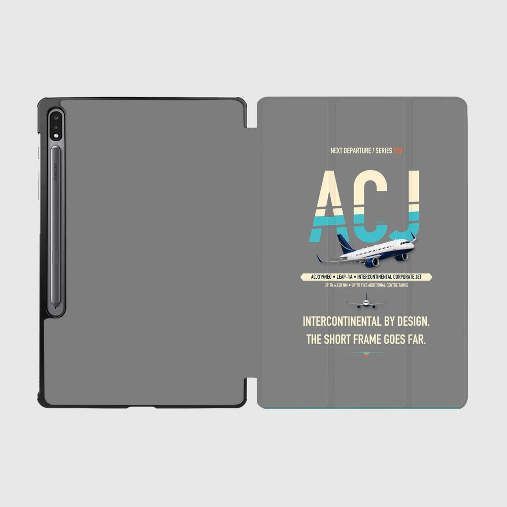 Airbus ACJ319neo design on gray samsung tablet tablet case
