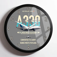 Thumbnail for Airbus A330-200P2F design on gray framed wall clock