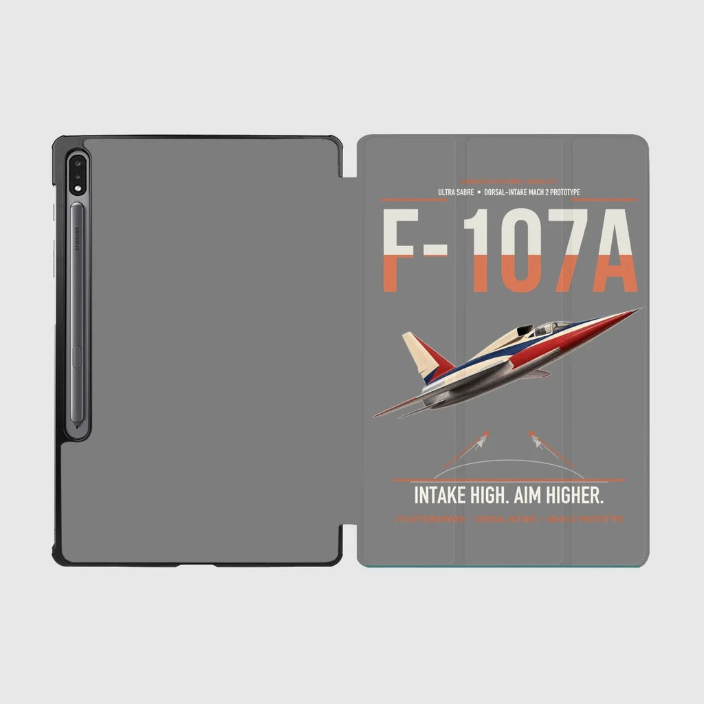 F-107A Ultra Sabre design on gray samsung tablet tablet case