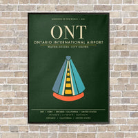 Thumbnail for Ontario International Airport ONT - Canvas Framed - Dark Green