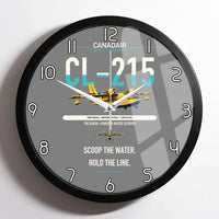 Thumbnail for Canadair CL-215 design on gray framed wall clock