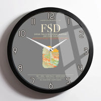 Thumbnail for Sioux Falls Regional Airport Joe Foss Field (FSD) design on gray framed wall clock