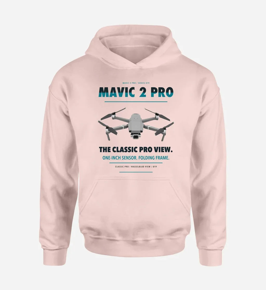 DJI Mavic 2 Pro design on pink hoodie single side
