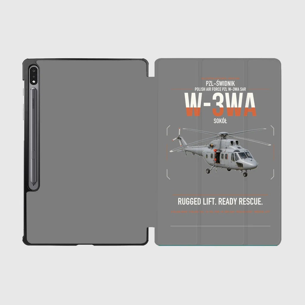 PZL-Świdnik W-3WA Sokół design on gray samsung tablet tablet case