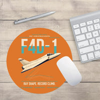 Thumbnail for F4D-1 Skyray design on orange round mouse pad