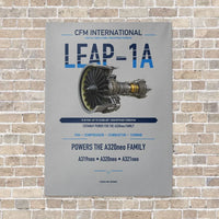 Thumbnail for CFM LEAP-1A vertical canvas print - no frame - light gray background