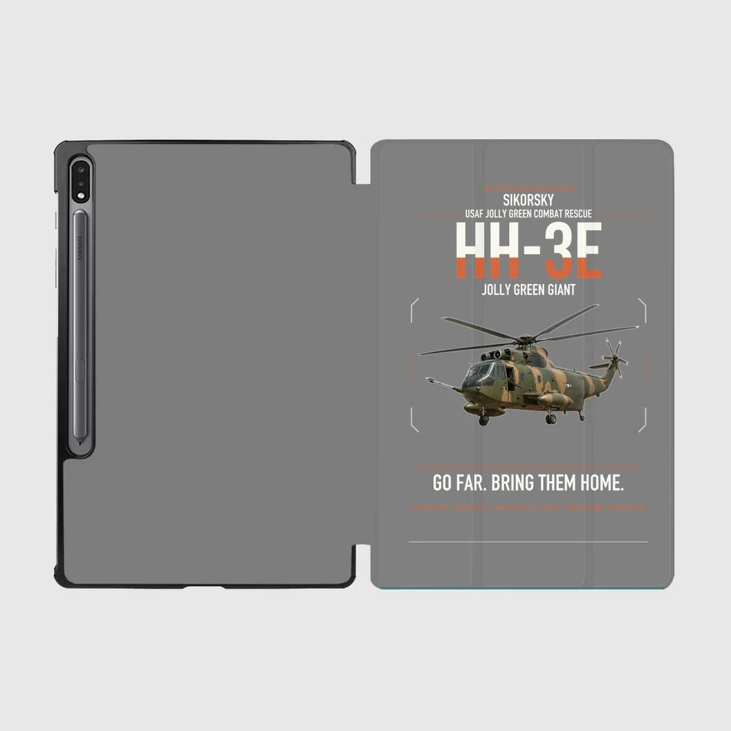 Sikorsky HH-3E Jolly Green Giant design on gray samsung tablet tablet case