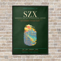 Thumbnail for Shenzhen Bao'an International Airport SZX - Canvas Framed - Dark Green