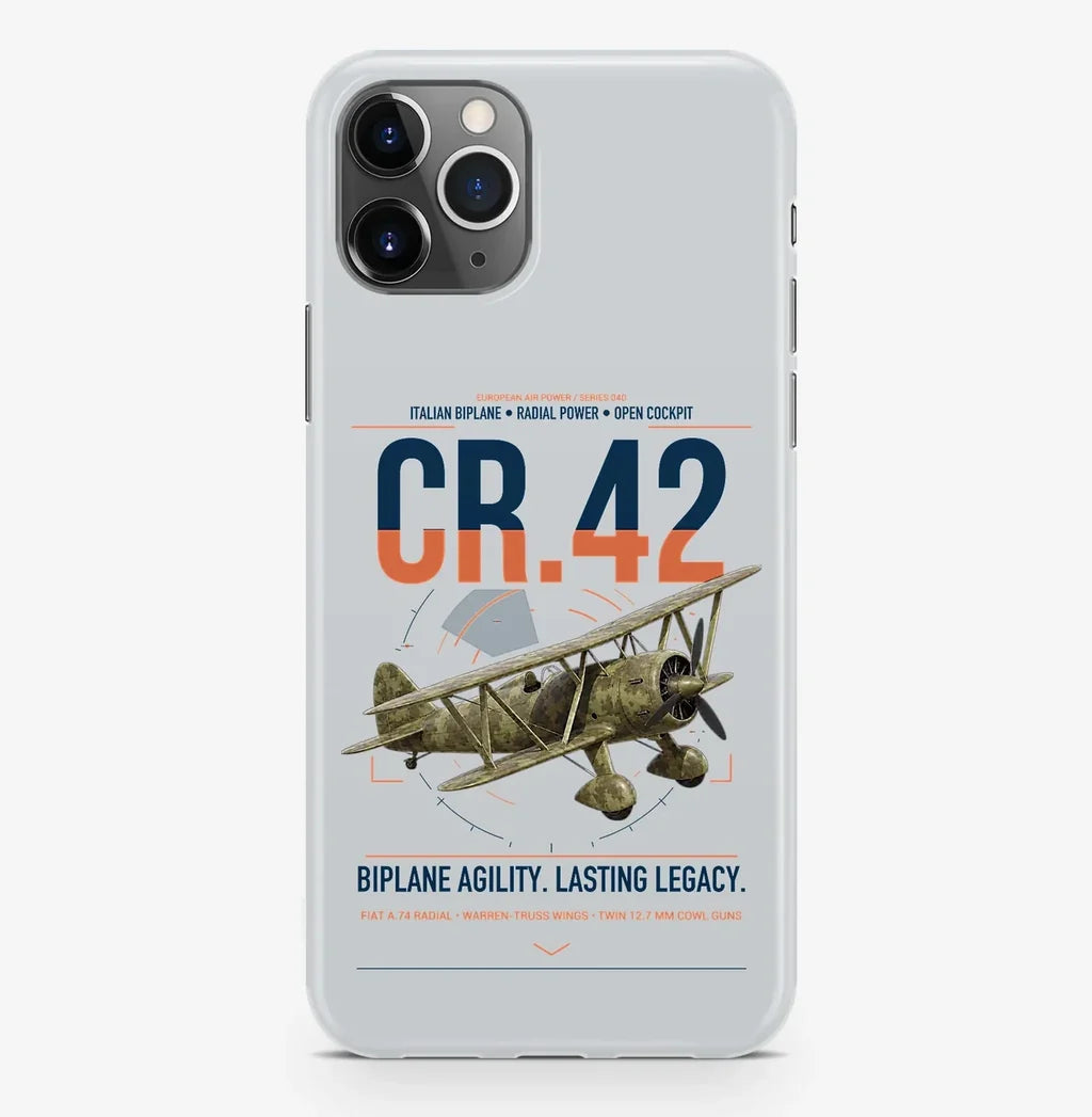 Fiat CR.42 Falco design on light gray magsafe iphone case, for iPhone Pro Max