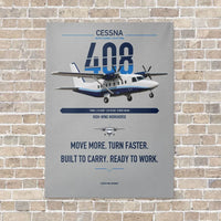 Thumbnail for Cessna 408 SkyCourier vertical canvas print - no frame - light gray background