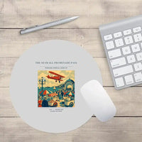 Thumbnail for VINTAGE G4476 - The Seawall Promenade Pass - Designed Mouse Pads design on lightgray round