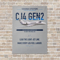 Thumbnail for Cessna Citation CJ4 Gen2 vertical canvas print - no frame - light gray background