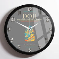 Thumbnail for Doha Hamad International Airport DOH Wall-Clock Framed - Gray