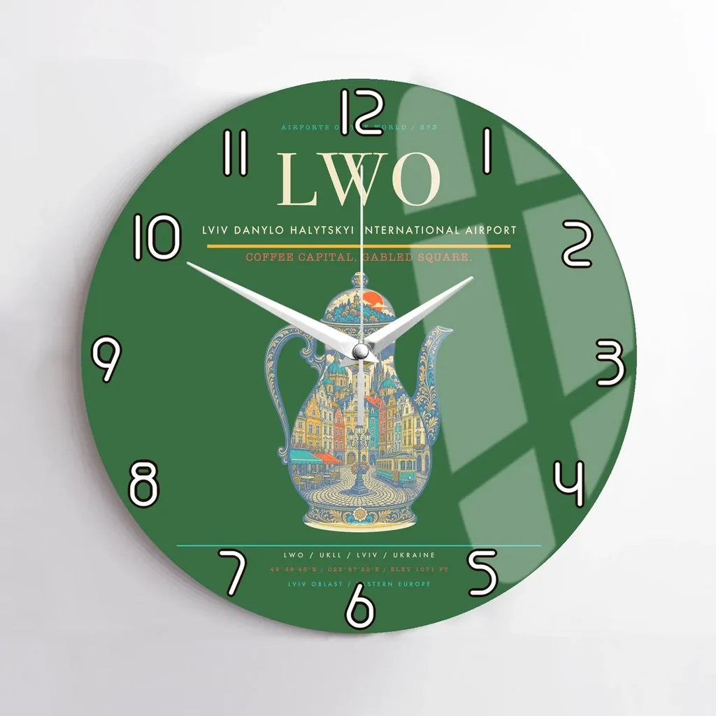 Lviv Danylo Halytskyi International Airport LWO Wall-Clock No-Frame - Green