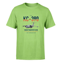 Thumbnail for Embraer KC-390 Millennium design on light green double-side t-shirt, single-side print