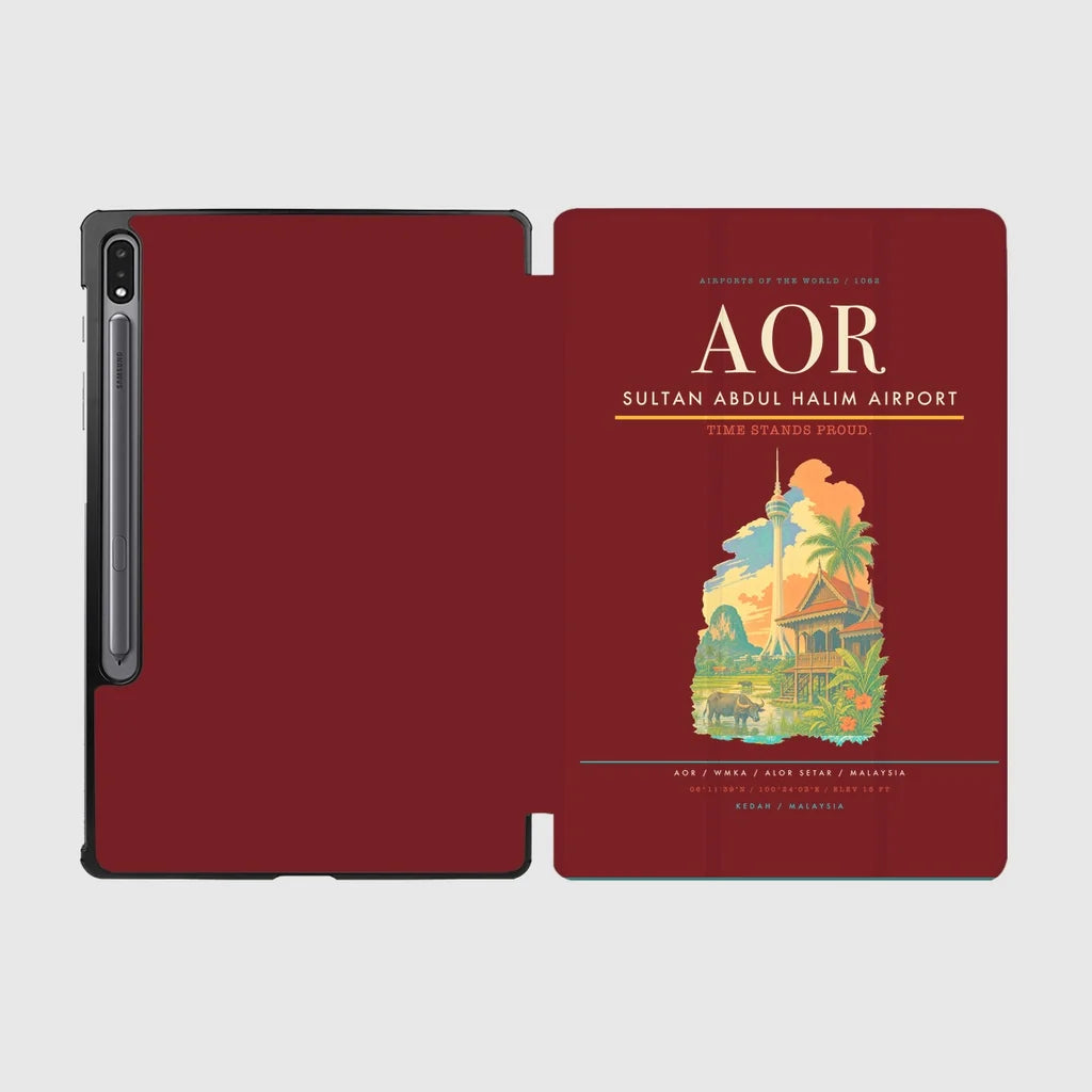Sultan Abdul Halim Airport (AOR) design on dark red samsung tablet tablet case