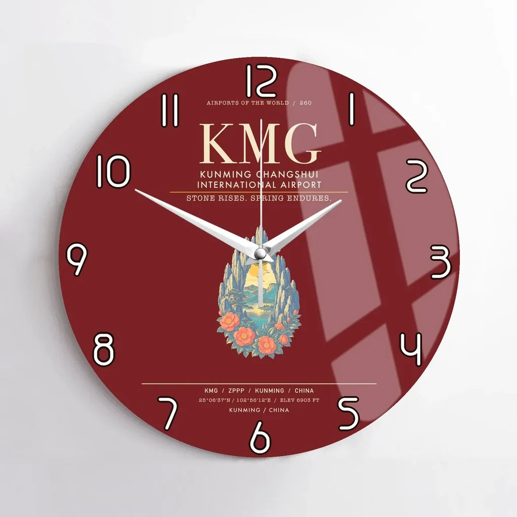 Kunming Changshui International Airport KMG Wall-Clock No-Frame - Dark Red
