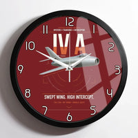 Thumbnail for Dassault Mystère IV A design on dark red framed wall clock