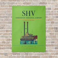 Thumbnail for Shreveport Regional Airport SHV vertical canvas print - no frame - light green background