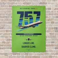 Thumbnail for Boeing 757-300 vertical canvas print - no frame - light green background