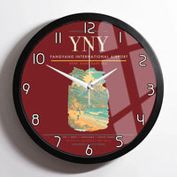 Thumbnail for Yangyang International Airport (YNY) design on dark red framed wall clock