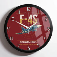 Thumbnail for F-4S Phantom II design on dark red framed wall clock