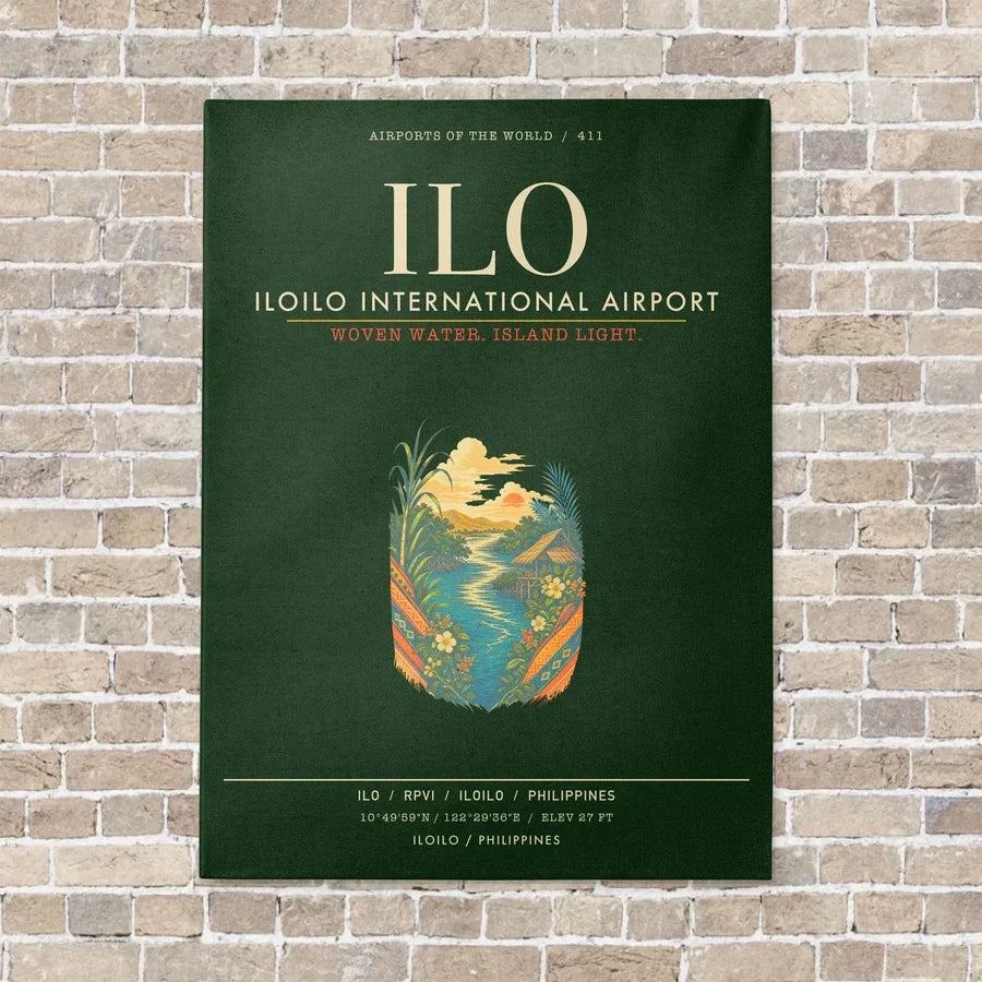 Iloilo International Airport ILO - Canvas Framed - Dark Green
