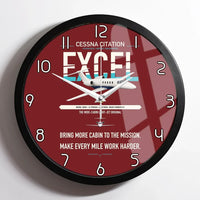 Thumbnail for Cessna Citation Excel design on dark red framed wall clock