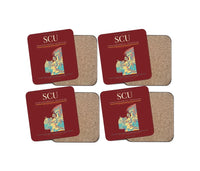 Thumbnail for Antonio Maceo Airport (SCU) design on dark red 4 pieces set coaster