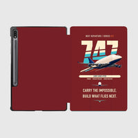 Thumbnail for Boeing 747-400 Dreamlifter design on dark red samsung tablet tablet case