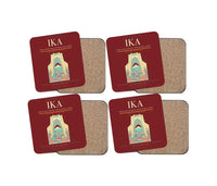 Thumbnail for Tehran Imam Khomeini International Airport (IKA) design on dark red 4 pieces set coaster