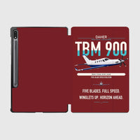 Thumbnail for Daher TBM 900 design on dark red samsung tablet tablet case