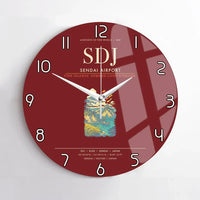 Thumbnail for Sendai Airport SDJ Wall-Clock No-Frame - Dark Red