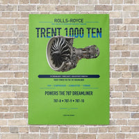 Thumbnail for TRENT 1000 TEN vertical canvas print - no frame - light green background