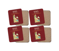 Thumbnail for Malmo Airport (MMX) design on dark red 4 pieces set coaster