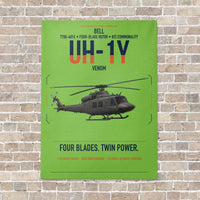 Thumbnail for Bell UH-1Y Venom vertical canvas print - no frame - light green background