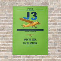 Thumbnail for Piper J-3 Cub vertical canvas print - no frame - light green background