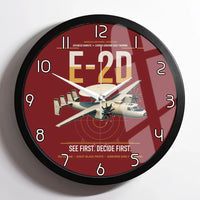 Thumbnail for E-2D Advanced Hawkeye design on dark red framed wall clock