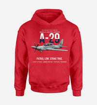 Thumbnail for A-29 SUPER TUCANO design on red hoodie single side