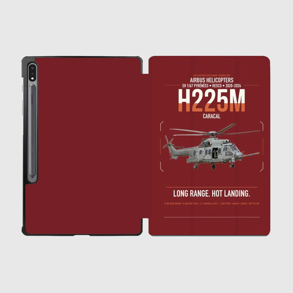 Airbus Helicopters H225M Caracal design on dark red samsung tablet tablet case