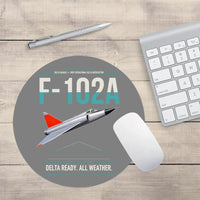Thumbnail for F-102A Delta Dagger design on gray round mouse pad