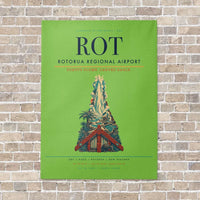 Thumbnail for Rotorua Regional Airport ROT vertical canvas print - no frame - light green background