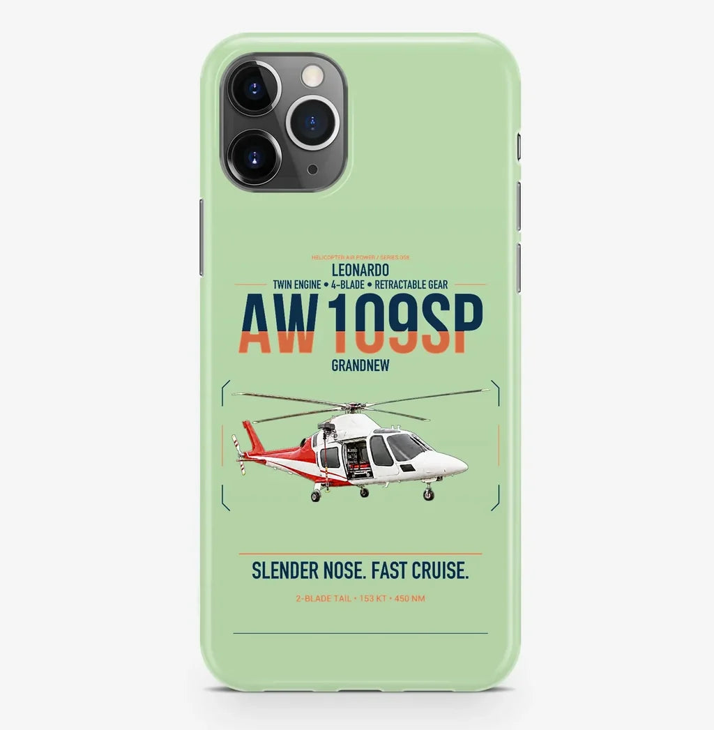 Leonardo AW109SP GrandNew design on light green magsafe iphone case, for iPhone Pro Max