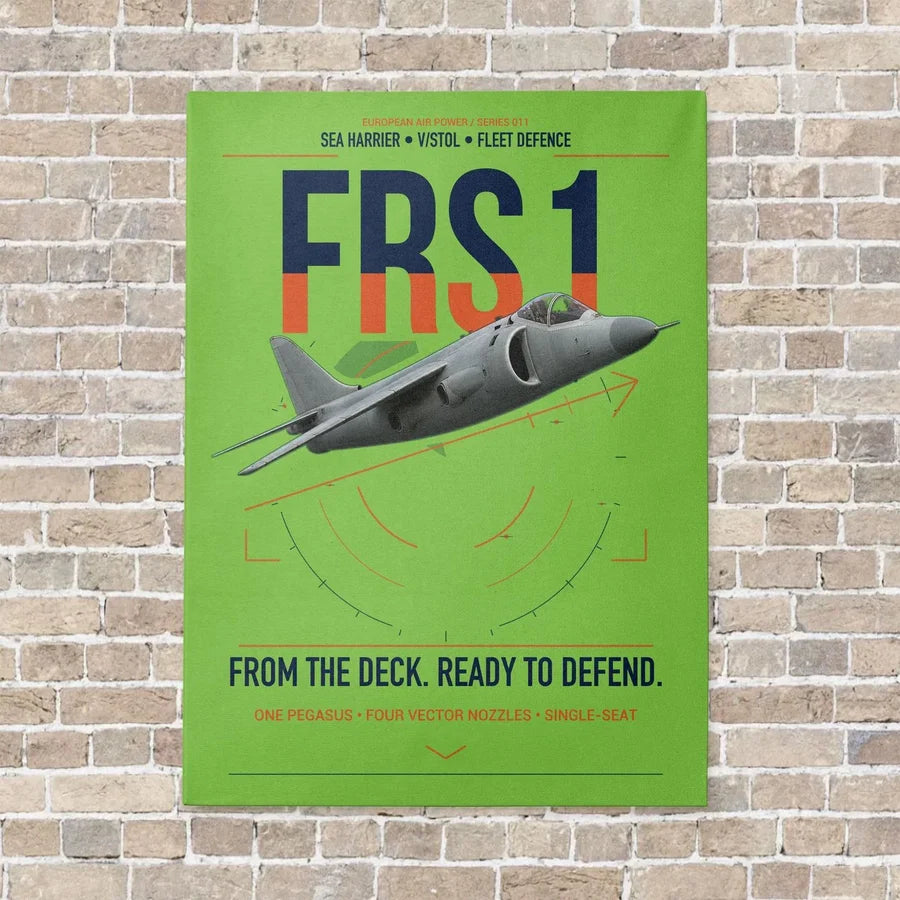 British Aerospace Sea Harrier FRS.1 vertical canvas print - no frame - light green background