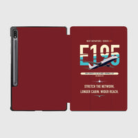 Thumbnail for Embraer E195 design on dark red samsung tablet tablet case